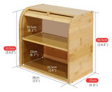 Dual-Compartment Bamboo Bread Storage Box - Side View