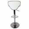 2X WhiteBar Stools Faux Leather Mid High Back Adjustable Crome Base Gas Lift Swivel Chairs