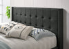 Double Sized Winged Fabric Bed Frame with Gas Lift Storage in Charcoal
