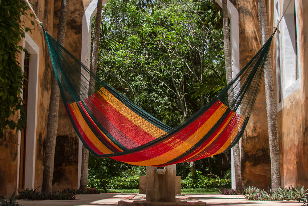 Imperial-Colored Queen Size Cotton Mexican Hammock by Mayan Legacy