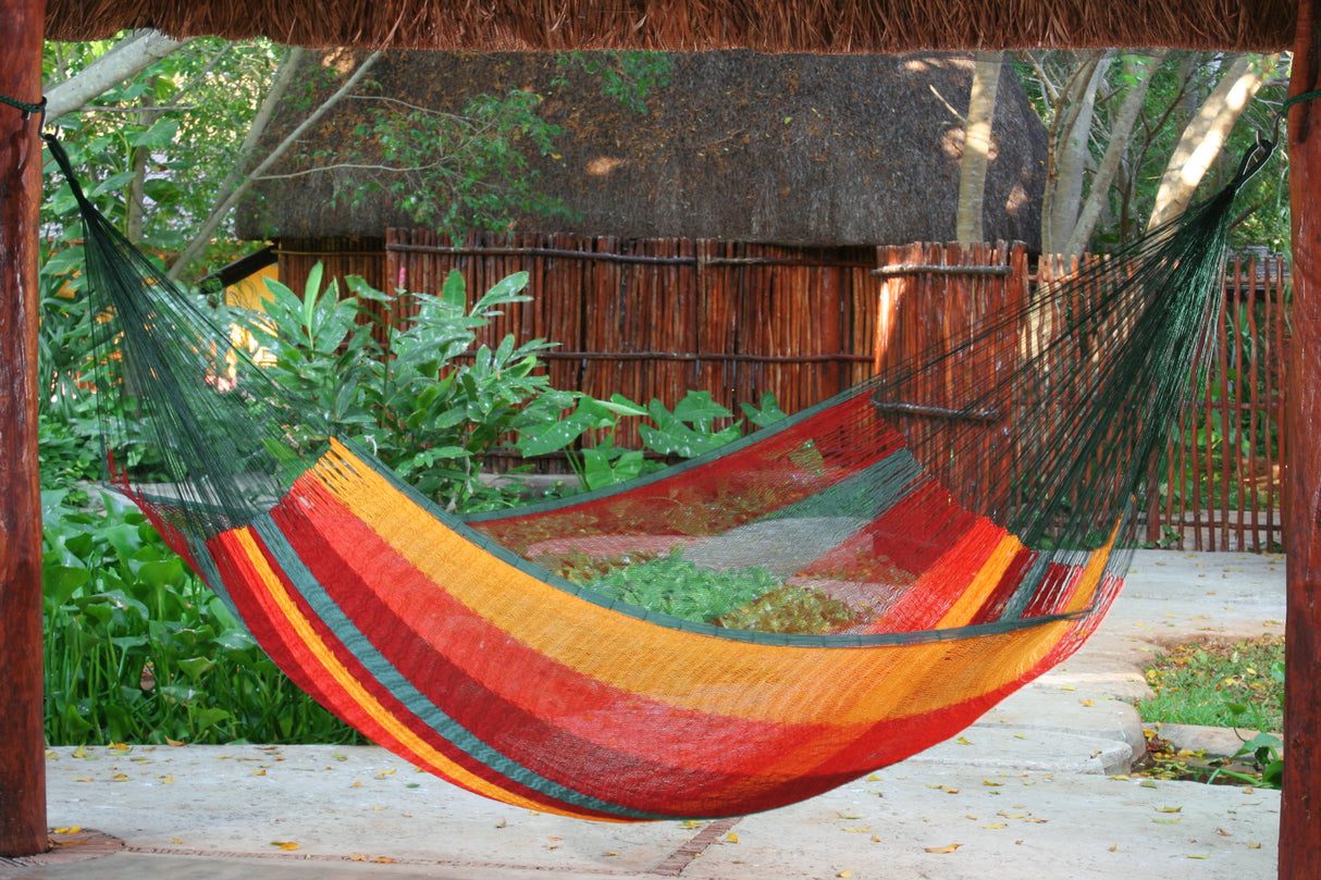 Imperial-Colored Queen Size Cotton Mexican Hammock by Mayan Legacy