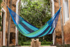 Mayan Legacy Queen Size Cotton Mexican Hammock in Oceanica Colour