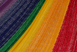 Rainbow-Colored Mayan Legacy Queen-Size Cotton Hammock for Ultimate Comfort - Side View