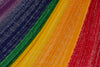 Mayan Legacy Queen Size Cotton Mexican Hammock in Rainbow Colour