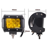 2-Pack 4-Inch Yellow LED Flood Light Bar for Offroad, Boat, Truck, and Work Applications - Side View