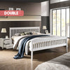Wooden Bed Frame in White - Double