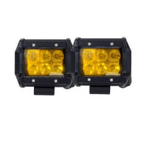2-Pack 4-Inch Yellow LED Flood Light Bar for Offroad, Boat, Truck, and Work Applications
