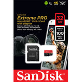 SanDisk Extreme PRO 32GB UHS-I Micro SDHC Card - 100MB/s, A1 V30, 4K UHD Ready - Front View