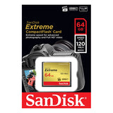 SanDisk 64GB Extreme CompactFlash Memory Card - High-Speed 85MB/s Write & 120MB/s Read - Front View