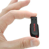 SanDisk Cruzer Blade 128GB Compact USB Drive - Top-Down View