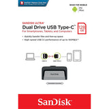 SanDisk Ultra 128GB Dual Drive USB Type-C 3.1 - High-Speed File Transfer - Side View