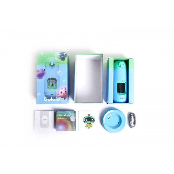 Gululu Interactive Smart Water Bottle & Health Tracker for Kids - Blue Edition