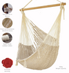 Mayan Legacy Extra Large Outdoor Cotton Mexican Hammock Chair in Cream Colour