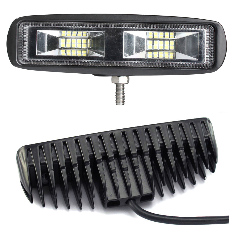 20W 6-Inch LED Offroad Work Light Bar - Ultra Flood Beam, Dual Lamp Set
