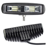 20W 6-Inch LED Offroad Work Light Bar - Ultra Flood Beam, Dual Lamp Set - Side View