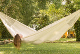 Mayan Legacy King Extra Large Cream Nylon Mexican Hammock - 45-Degree Angle