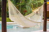 Mayan Legacy King Extra Large Cream Nylon Mexican Hammock - Top-Down View