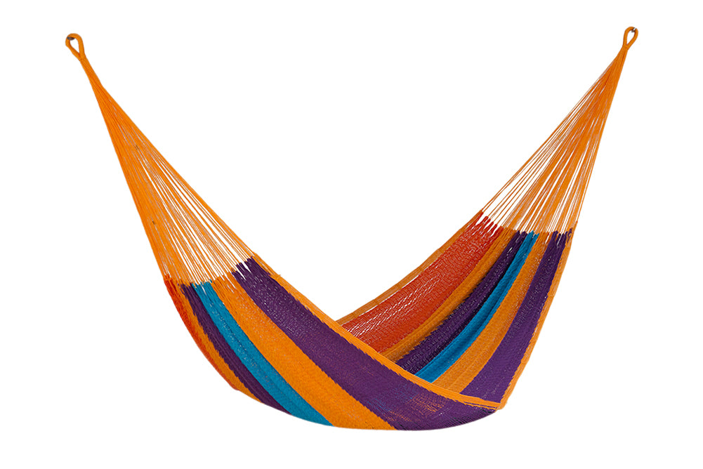 Mayan Heritage Extra Large Cotton Outdoor Hammock in Vibrant Alegra Design
