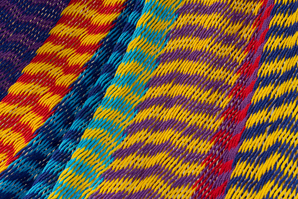 Mayan Legacy Extra Large Outdoor Cotton Hammock in Vibrant Confeti Design