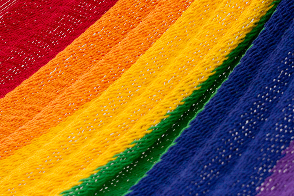 Vibrant Rainbow King Size Outdoor Cotton Hammock for Heavy Use