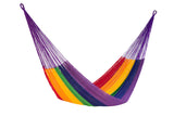Vibrant Rainbow King Size Outdoor Cotton Hammock for Heavy Use