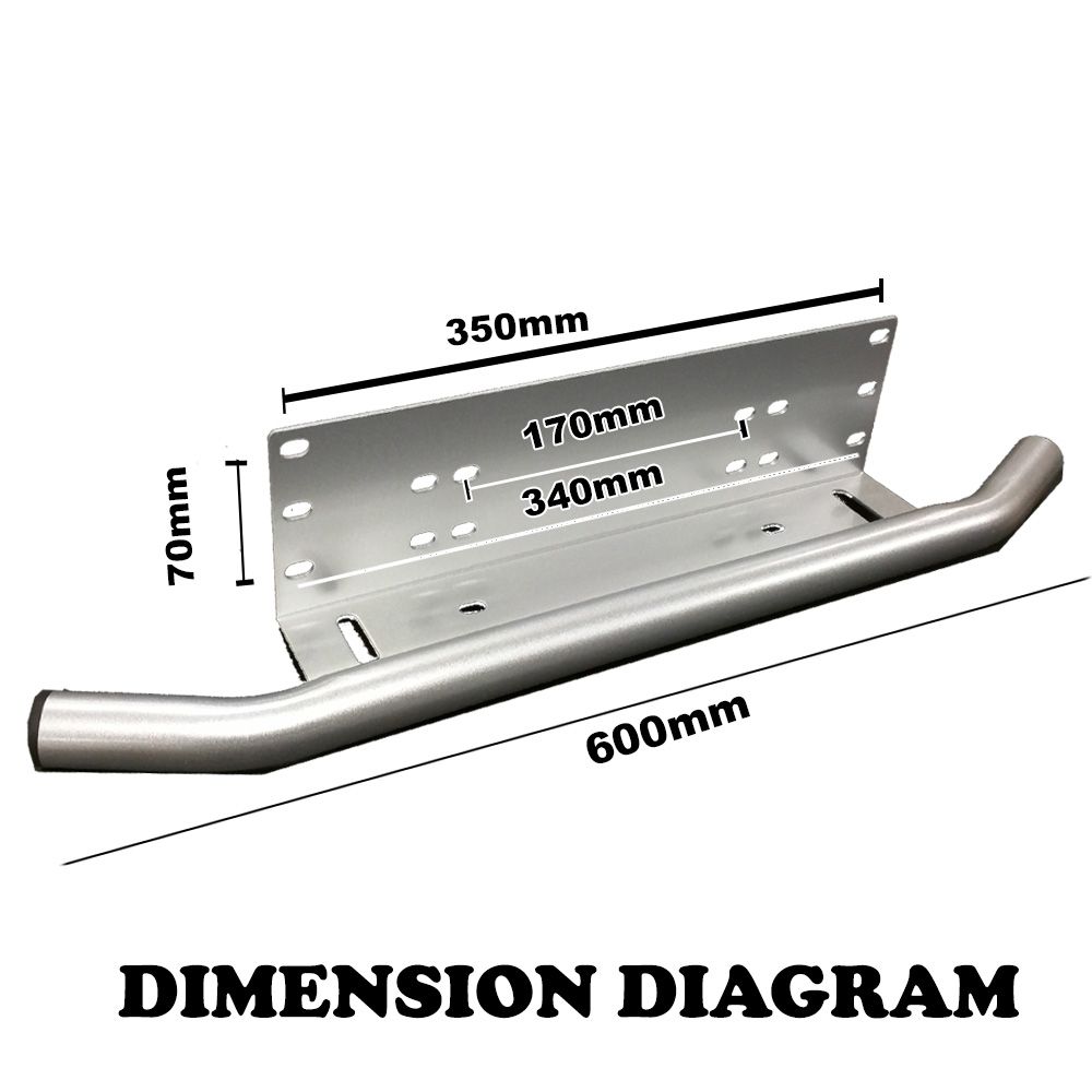 Universal Number Plate Frame Light Bar Mounting Bracket for Cars - Silver Finish AU
