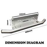 Universal Number Plate Frame Light Bar Mounting Bracket for Cars - Silver Finish AU - Top-Down View