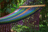 Mayan Legacy King Size Outdoor Cotton Mexican Resort Hammock With Fringe in Colorina Colour