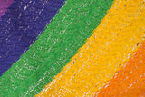 Rainbow Fringe Mexican Resort Hammock - Queen Size Outdoor Cotton Comfort - Front View