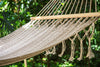 Mayan Legacy Queen Size Outdoor Cotton Mexican Resort Hammock No Fringe in Cream Colour