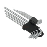 9-Piece Long Torx Star Allen Key Set with T10-T50 Sizes - Front View