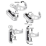 USB Rechargeable LED Bicycle Light Set with Front Headlight and Rear Taillight - Wide Beam Safety Kit - Side View