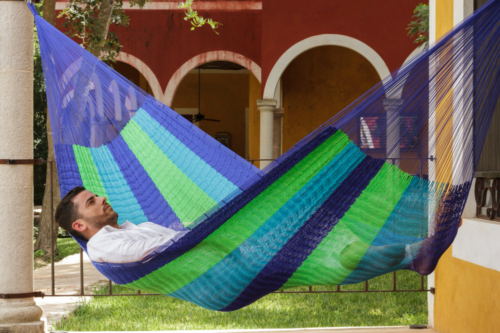 Mayan Legacy Extra Large Oceanica Super Nylon Hammock for Ultimate Outdoor Relaxation