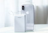 UGREEN 10,000mAh Compact Power Bank with Dual USB-A and Type C (White) 60197 - Front View