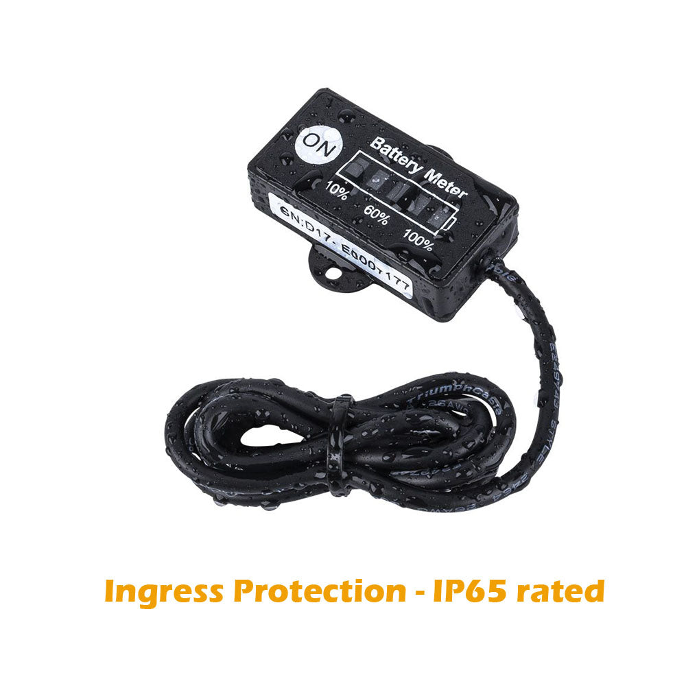 12V/24V LED Dual Battery Voltage Gauge with Momentary Switch for Easy Monitoring