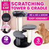 Pet Basic 3 Level Cat Scratching Tower & Cosy Bed Scratch Climb 65 x 40cm