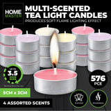 Multicolor Aromatic Tealight Candle Set for Home Decoration and Special Events - 576 Pack - Front View