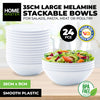 Home Master 24PCE Melamine Bowls Stackable Lightweight Durable Bulk 35cm