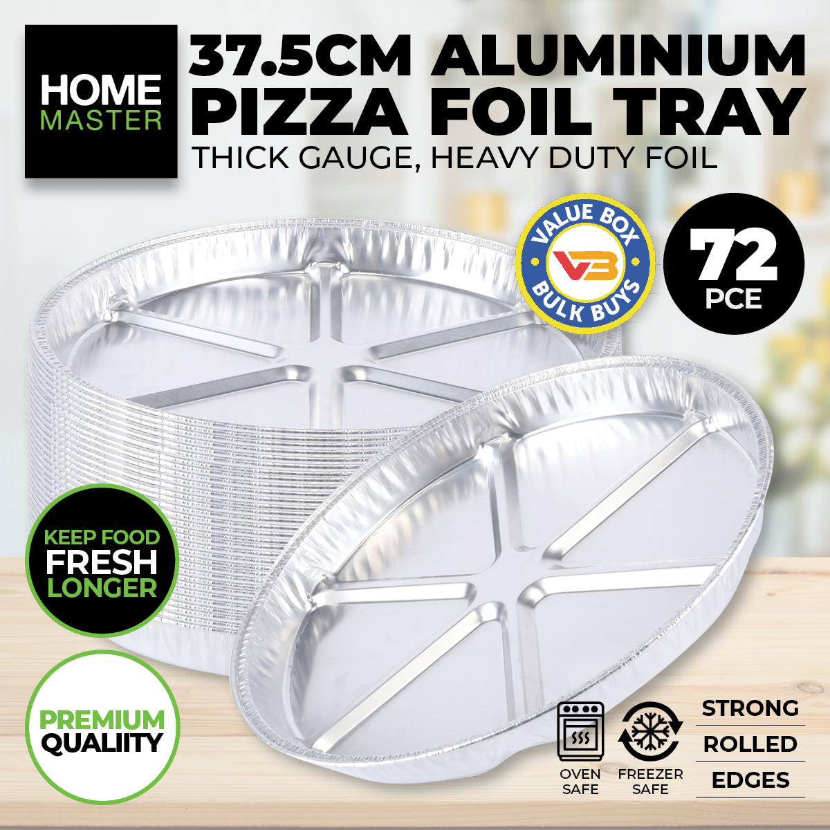 Premium 72-Piece Heavy-Duty Aluminium Round Foil Trays for Baking and Grilling - 37.5cm