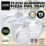 Premium 72-Piece Heavy-Duty Aluminium Round Foil Trays for Baking and Grilling - 37.5cm - Front View