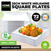 Home Master 72PCE Melamine Plates Square Lightweight Durable Resistant Bulk 25cm