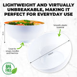 Home Master 48-Piece Durable Melamine Laksa Bowls - Lightweight, Scratch & Chip Resistant, 17.5cm - Side View