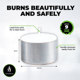 Home Master 480 Unscented White Tealight Candles for Weddings and Celebrations - Side View