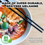 Home Master 48-Piece Durable Melamine Laksa Bowls - Lightweight, Scratch & Chip Resistant, 17.5cm - Top-Down View