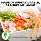 Home Master 48-Piece Lightweight Square Melamine Bowls - 15cm Durable and Unbreakable - Top-Down View