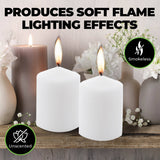 Home Master 36-Pack White Unscented Pillar Candles with 16-Hour Burn Time - 7cm - Top-Down View