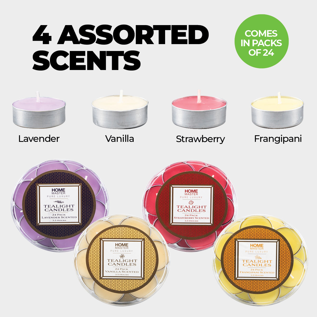 Multicolor Aromatic Tealight Candle Set for Home Decoration and Special Events - 576 Pack