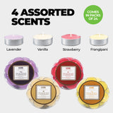 Multicolor Aromatic Tealight Candle Set for Home Decoration and Special Events - 576 Pack - Top-Down View