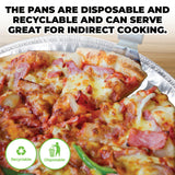 Premium 72-Piece Heavy-Duty Aluminium Round Foil Trays for Baking and Grilling - 37.5cm - 45-Degree Angle