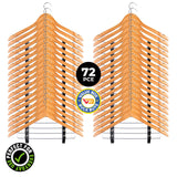 Home Master 72-Piece Adjustable Wooden Hangers with Swivel Hooks and Clips - Rear View
